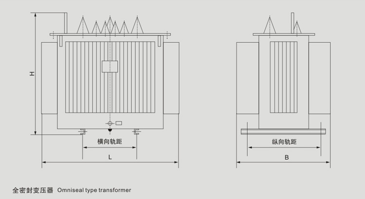 10KV級SZ11有載調(diào)壓油浸式配電變壓器外型圖